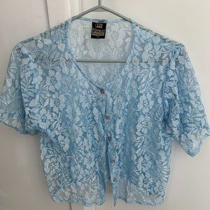 Vintage lace short-sleeved cardigan